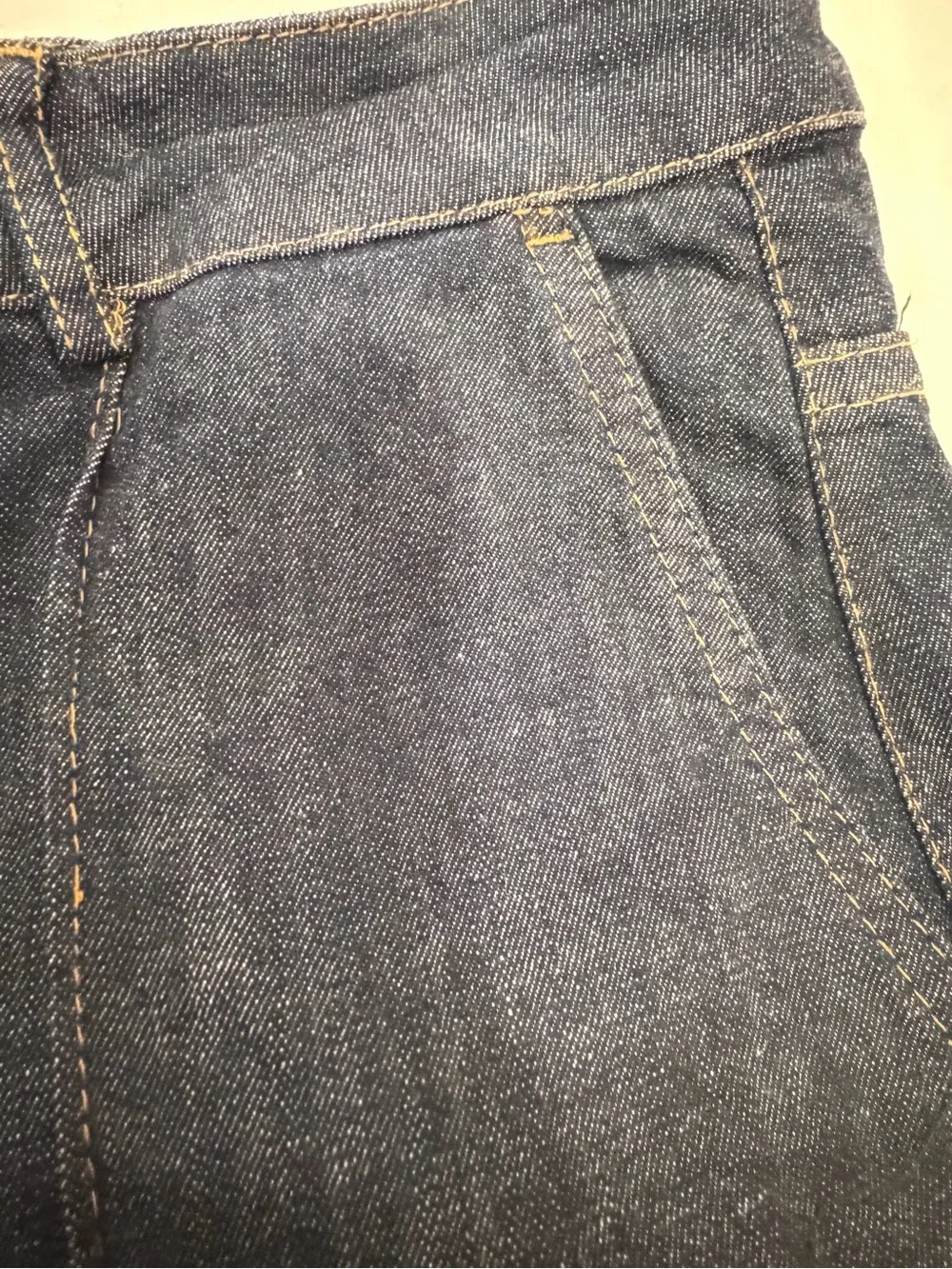 Zara Dark Blue High-Rise Denim Shorts